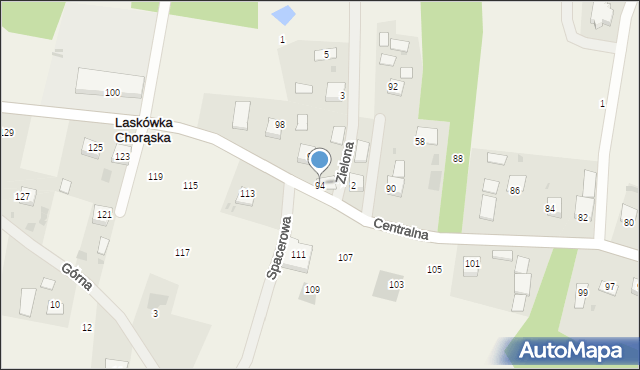 Laskówka Chorąska, Centralna, 94, mapa Laskówka Chorąska