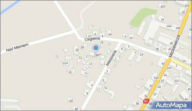 Lipno, Cegielna, 13A, mapa Lipno