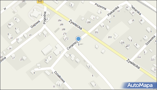 Łodygowice, Ceramiczna, 3, mapa Łodygowice