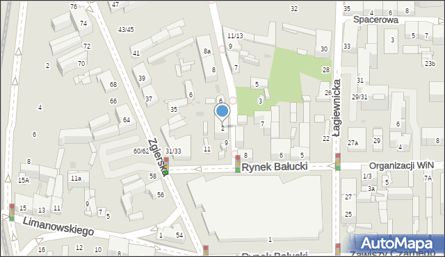 Łódź, Ceglana, 2, mapa Łodzi