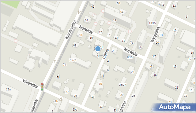 Łódź, Celna, 3, mapa Łodzi