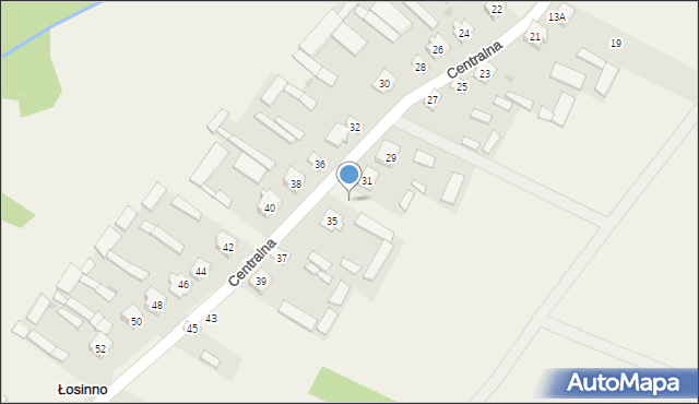 Łosinno, Centralna, 33, mapa Łosinno
