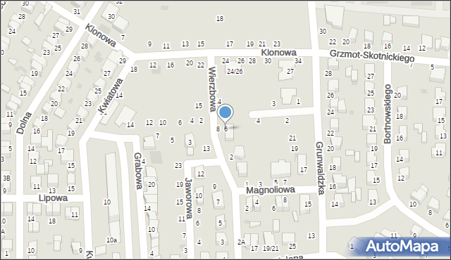 Łowicz, Cedrowa, 6, mapa Łowicza
