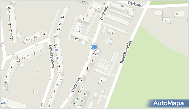 Lubin, Cedrowa, 2a, mapa Lubin