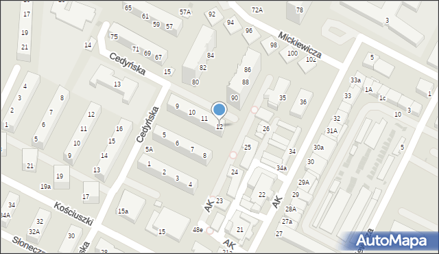 Lubin, Cedyńska, 12, mapa Lubin