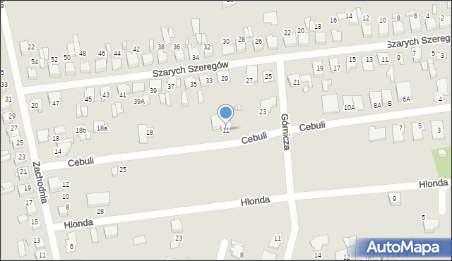 Lubliniec, Cebuli Józefa, ks., 11, mapa Lubliniec