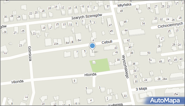 Lubliniec, Cebuli Józefa, ks., 3, mapa Lubliniec