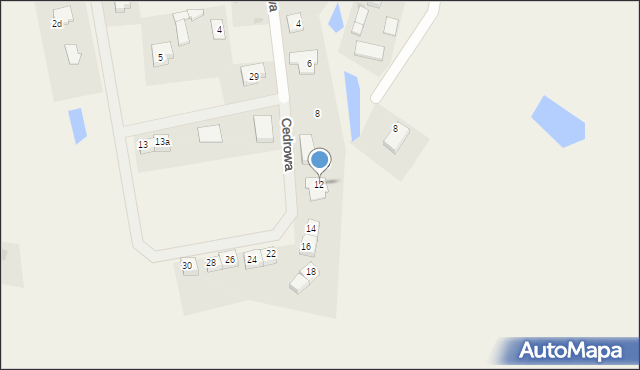 Łysomice, Cedrowa, 12, mapa Łysomice