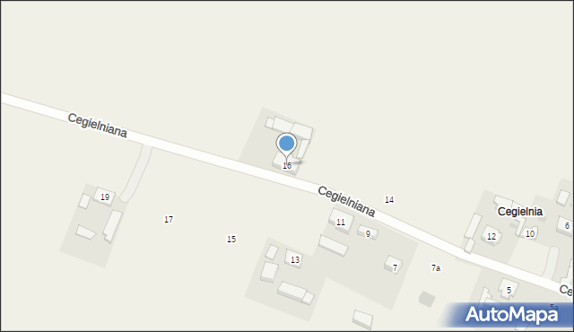 Malachin, Cegielniana, 16, mapa Malachin