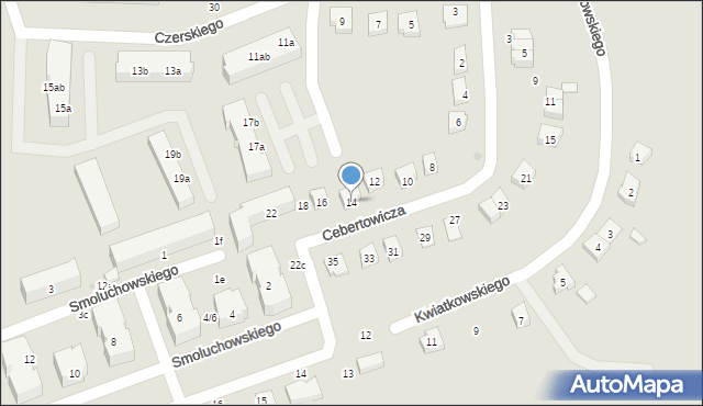 Malbork, Cebertowicza Romualda, prof., 14, mapa Malborka