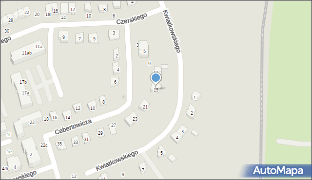 Malbork, Cebertowicza Romualda, prof., 15, mapa Malborka