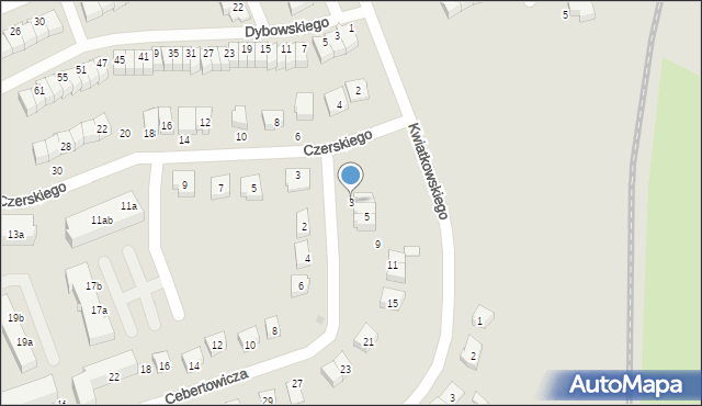 Malbork, Cebertowicza Romualda, prof., 3, mapa Malborka