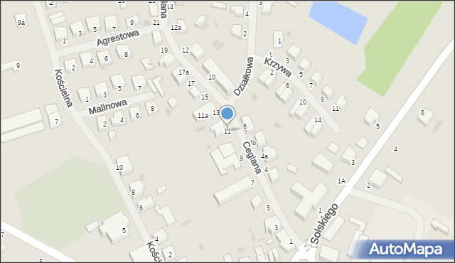 Malbork, Ceglana, 11, mapa Malborka