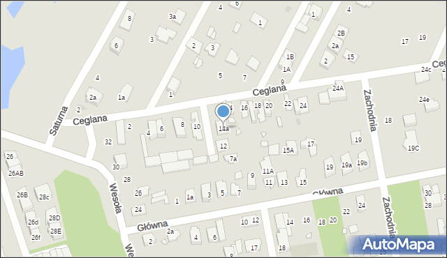 Marki, Ceglana, 14a, mapa Marki