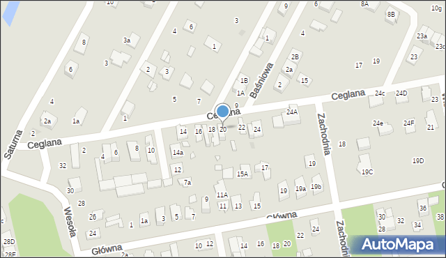 Marki, Ceglana, 20, mapa Marki