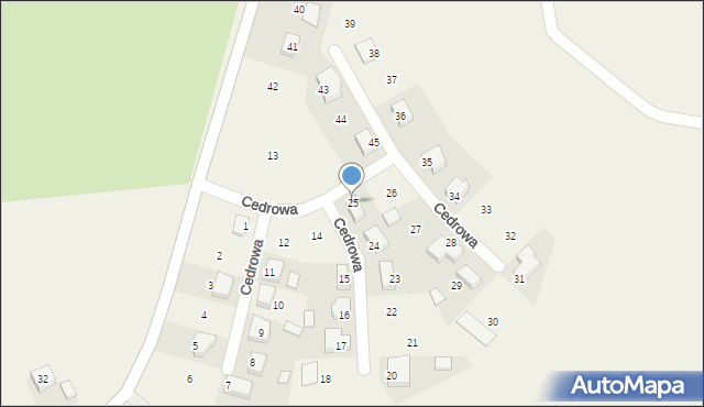 Marszew, Cedrowa, 25, mapa Marszew