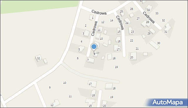 Marszew, Cedrowa, 8, mapa Marszew