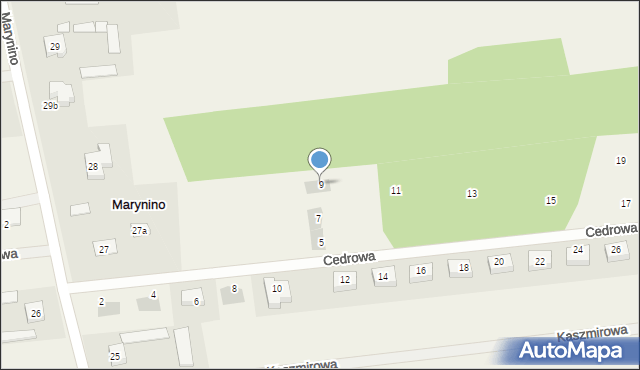 Marynino, Cedrowa, 9, mapa Marynino