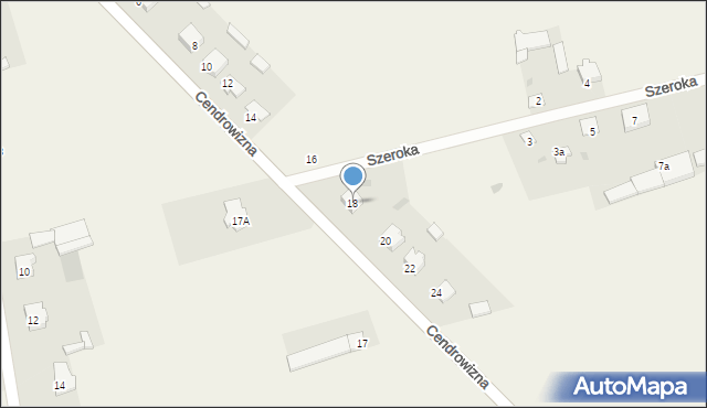 Miastkowo, Cendrowizna, 18, mapa Miastkowo