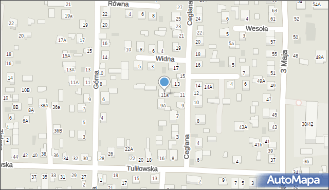 Międzyrzec Podlaski, Ceglana, 11a, mapa Międzyrzec Podlaski