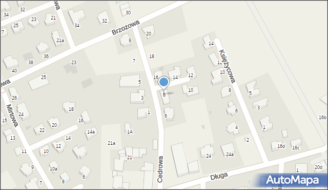 Mierzyn, Cedrowa, 8, mapa Mierzyn