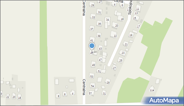 Mniów, Centralna, 45, mapa Mniów