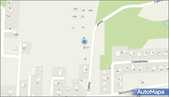 Mogilany, Celiny, 37, mapa Mogilany