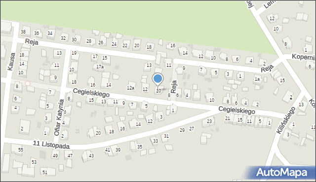 Mogilno, Cegielskiego Hipolita, 10, mapa Mogilno