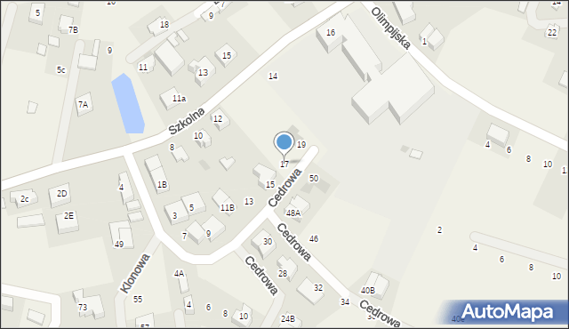 Mosty, Cedrowa, 17, mapa Mosty