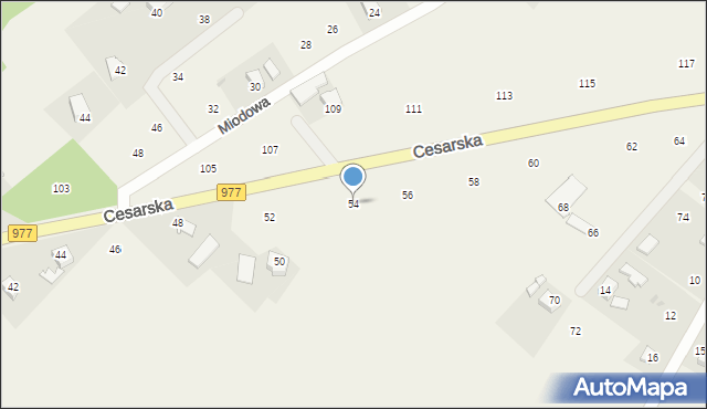 Moszczenica, Cesarska, 54, mapa Moszczenica