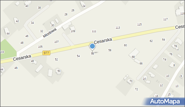 Moszczenica, Cesarska, 56, mapa Moszczenica