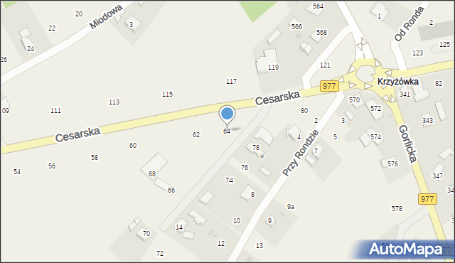 Moszczenica, Cesarska, 64, mapa Moszczenica