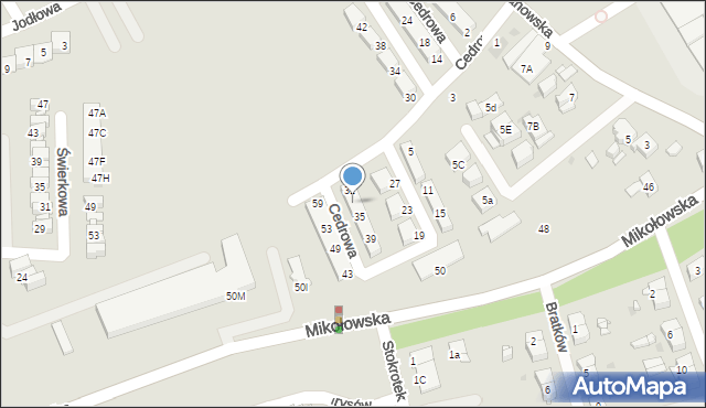 Mysłowice, Cedrowa, 33, mapa Mysłowice