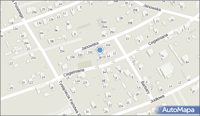 Mysłowice, Cegielniana, 16, mapa Mysłowice