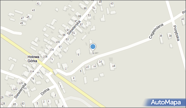 Myszków, Cegielniana, 7, mapa Myszków