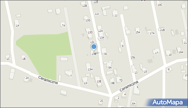 Myszków, Ceramiczna, 13B, mapa Myszków