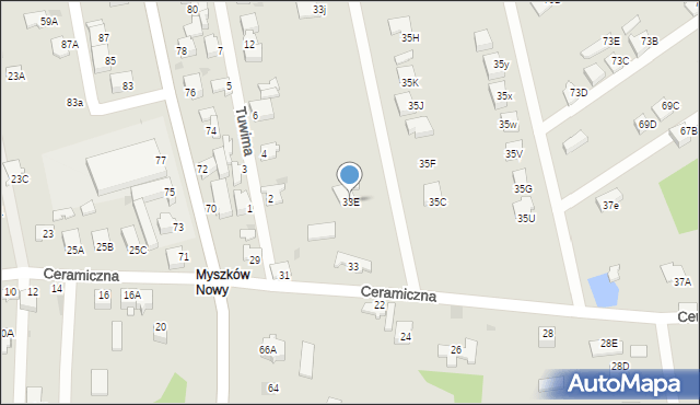 Myszków, Ceramiczna, 33E, mapa Myszków