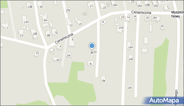 Myszków, Ceramiczna, 6h, mapa Myszków
