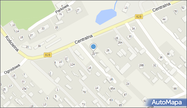 Niemce, Centralna, 22, mapa Niemce