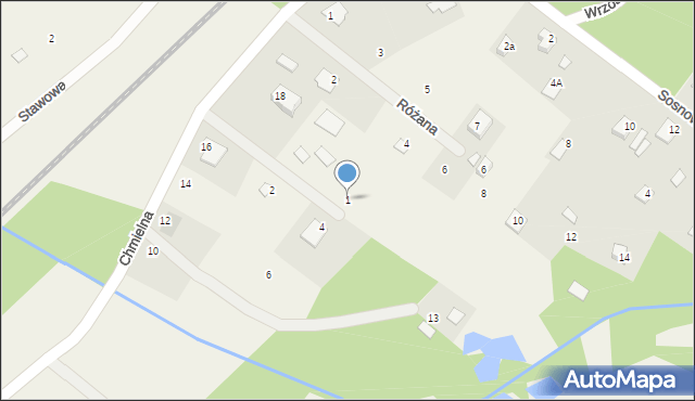 Niewodnica Kościelna, Cedrowa, 1, mapa Niewodnica Kościelna