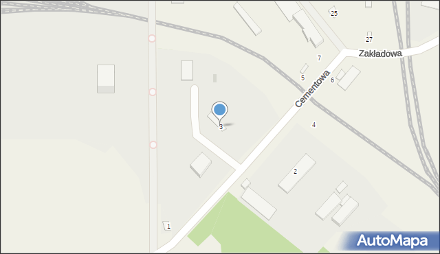 Nowiny, Cementowa, 3, mapa Nowiny