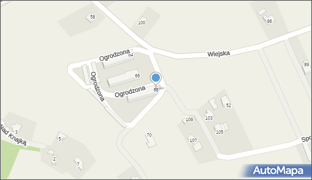 Ogrodzona, Centralna, 68, mapa Ogrodzona