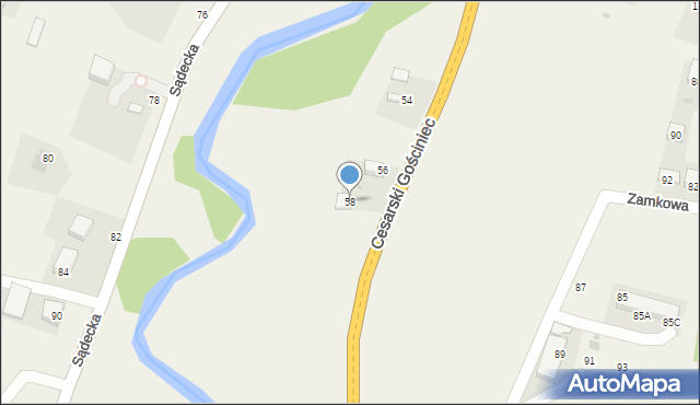 Okocim, Cesarski Gościniec, 58, mapa Okocim