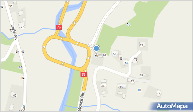 Okocim, Cesarski Gościniec, 59, mapa Okocim