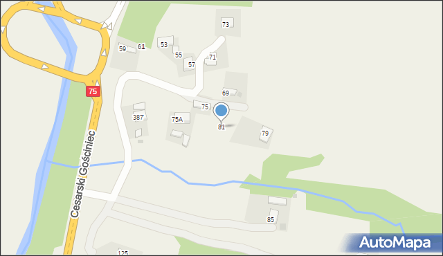 Okocim, Cesarski Gościniec, 81, mapa Okocim