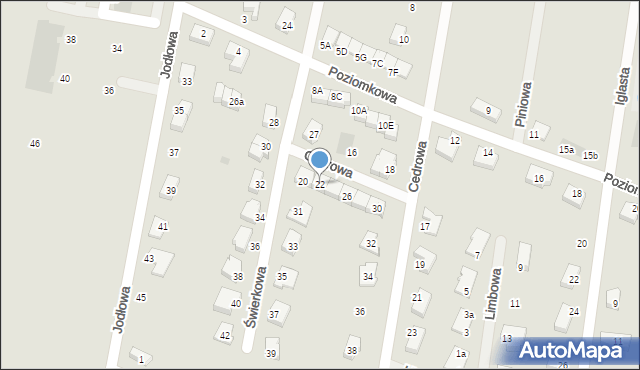 Oława, Cedrowa, 22, mapa Oława