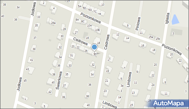 Oława, Cedrowa, 30, mapa Oława