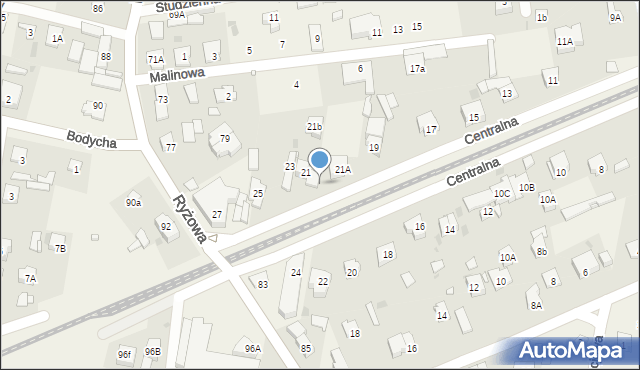 Opacz-Kolonia, Centralna, 21C, mapa Opacz-Kolonia