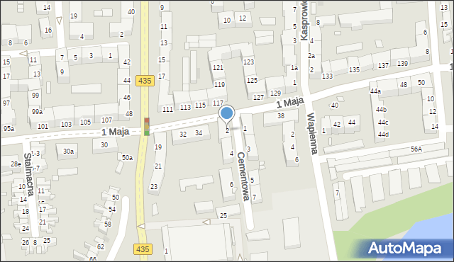 Opole, Cementowa, 2, mapa Opola