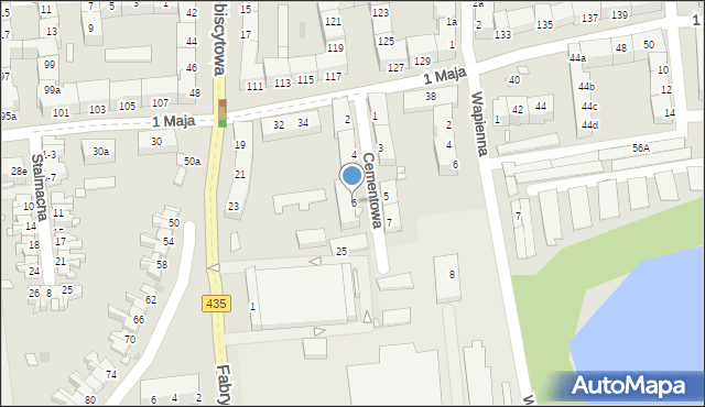 Opole, Cementowa, 6, mapa Opola